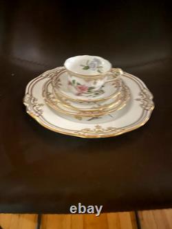 5 Pc Spode Fine Bone China England Stafford Flowers Dinner Plate Place Setting