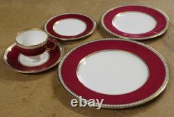 5 Pc Wedgwood Bone China England Ruby Ulander Dinner Plate Place Setting W1813