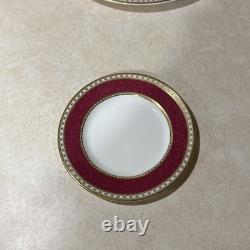 5 Pc Wedgwood Bone China England Ruby Ulander Dinner Plate Place Setting W1813
