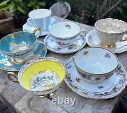 5 Sets Of Bone China Tea Cups With Saucers Aynsley Regency British England