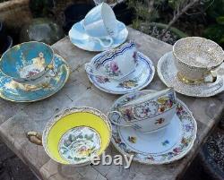 5 Sets Of Bone China Tea Cups With Saucers Aynsley Regency British England