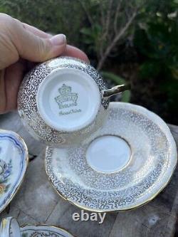 5 Sets Of Bone China Tea Cups With Saucers Aynsley Regency British England