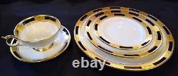 5-pcs Dinner Place Setting AYNSLEY EMPRESS COBALT Bone China Plates Cup Saucer