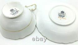 50s PARAGON Bone China England Yellow Background FLOWER #A24002 Set Cup & Saucer