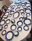 53 PCs 8 PLACE SETTINGS SERVING PCS FLOW BLUE CHINA WH GRINDLEY GLENMORE ENGLAND