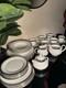 54 piece Royal Doulton H 5023 Bone China Dinner Set White/Silver England