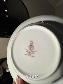 54 piece Royal Doulton H 5023 Bone China Dinner Set White/Silver England