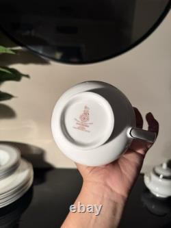 54 piece Royal Doulton H 5023 Bone China Dinner Set White/Silver England