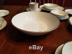 58 Pc Dinnerware Set English Ironstone Silver Elegance Salem Fine China England