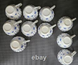 58 Vintage Myott Finlandia Staffordshire England Blue Cups Plates Bowls FREESHIP