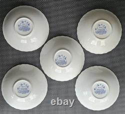 58 Vintage Myott Finlandia Staffordshire England Blue Cups Plates Bowls FREESHIP