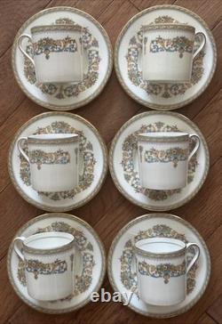 6 AYNSLEY HENLEY Demitasse Cup Saucer Tea Set Bone China England NEW