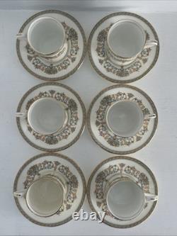 6 AYNSLEY HENLEY Demitasse Cup Saucer Tea Set Bone China England NEW