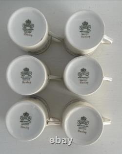 6 AYNSLEY HENLEY Demitasse Cup Saucer Tea Set Bone China England NEW