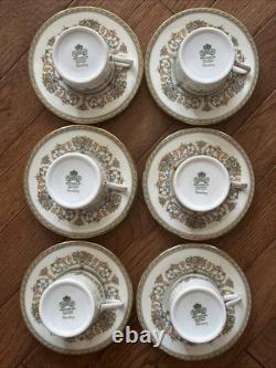 6 AYNSLEY HENLEY Demitasse Cup Saucer Tea Set Bone China England NEW