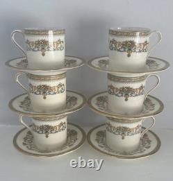 6 AYNSLEY HENLEY Demitasse Cup Saucer Tea Set Bone China England NEW