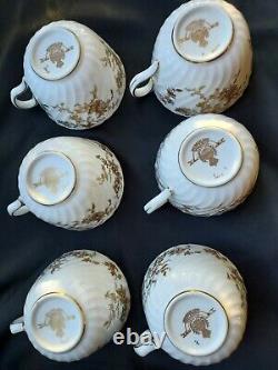 6 MINTON Ancestral, England, Fine China, Triple Tea Cup& 2 Saucers, VINTAGE 1950