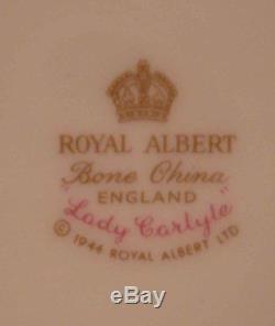 6 Royal Albert Bone China England LADY CARLYLE Floral Cup & Saucer Sets PRETTY