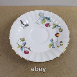 6 Royal Worcester Strawberry Fair Cream Soup Bowl Sets Bone China England VGC