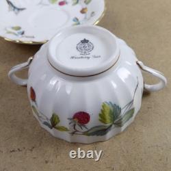 6 Royal Worcester Strawberry Fair Cream Soup Bowl Sets Bone China England VGC