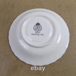 6 Royal Worcester Strawberry Fair Cream Soup Bowl Sets Bone China England VGC