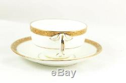 6 Sets Cups & Saucers Antique Cauldon England China L4142 Raised Gold Encrusted