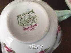 6 Shelley Bone China Rosebud Cup Saucer Sets England 13426 Dainty