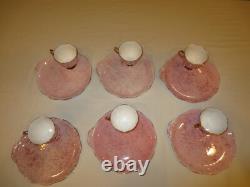 6ea Royal Albert Gossamer Bone China England Pink Tea Cup & Saucer Snack Set
