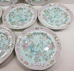 7 Adams China Singapore Bird Luncheon Plates Set Vintage Floral Old England Lot