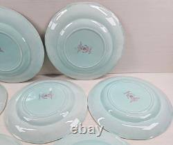 7 Adams China Singapore Bird Luncheon Plates Set Vintage Floral Old England Lot