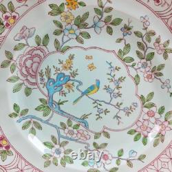 7 Adams China Singapore Bird Luncheon Plates Set Vintage Floral Old England Lot