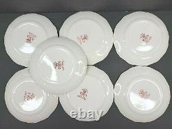 7 Masons Vista Pink 7 7/8 Salad Plates Set Vintage Porcelain China England Lot