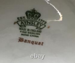 7 Sets Aynsley Banquet Flat 7 Cup N 7 Saucer England Flower Basket 2 3/8t