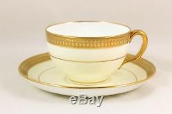 7 Sets Raised Gold Encrusted Cream Cup & Saucer Minton Bone China England G6286