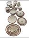 70 pc Myott Royalty 1559 China Set Service for 12 Maroon Gold England Dinnerware