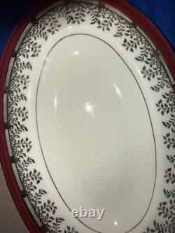 70 pc Myott Royalty 1559 China Set Service for 12 Maroon Gold England Dinnerware