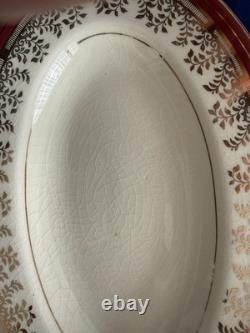70 pc Myott Royalty 1559 China Set Service for 12 Maroon Gold England Dinnerware