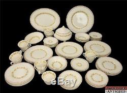 74 Pc Wedgwood Patrician Golden Ivy China Set Made in England Vintage Leaves