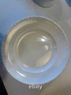 78 Piece Set Vtg Wedgewood China England White Hedge Rose Pattern