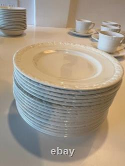 78 Piece Set Vtg Wedgewood China England White Hedge Rose Pattern