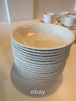 78 Piece Set Vtg Wedgewood China England White Hedge Rose Pattern