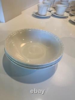 78 Piece Set Vtg Wedgewood China England White Hedge Rose Pattern