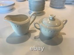 78 Piece Set Vtg Wedgewood China England White Hedge Rose Pattern