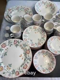 79pc Churchill China Briar Rose Floral Dinnerware Set Staffordshire England