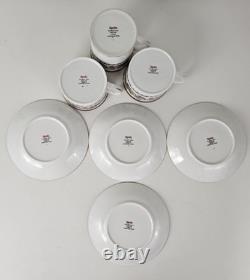7PC Spode Christmas Rose Cup/Mug & Saucer Set Bone China Retired England