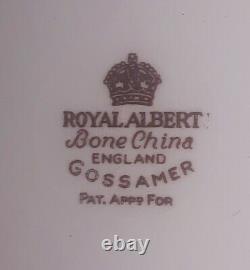 8 MCM Royal Albert Gossamer Bone China England Luncheon Plate Cup Snack Tea Set