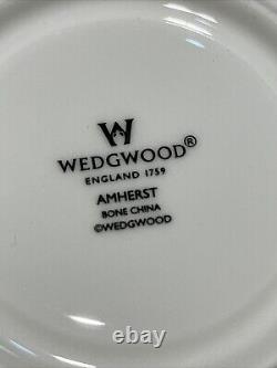 8 Wedgwood Blue Amherst 5 Piece Set Platinum TRim Wedding England China