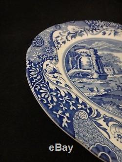 8 pc. Spode England Blue Italian China Scalloped 10 3/8 Dinner plate set