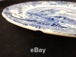 8 pc. Spode England Blue Italian China Scalloped 10 3/8 Dinner plate set