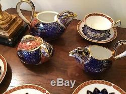 9 Pc ROYAL CROWN DERBY QUAIL Imari Coffee or Tea Set Fine Bone China ENGLAND